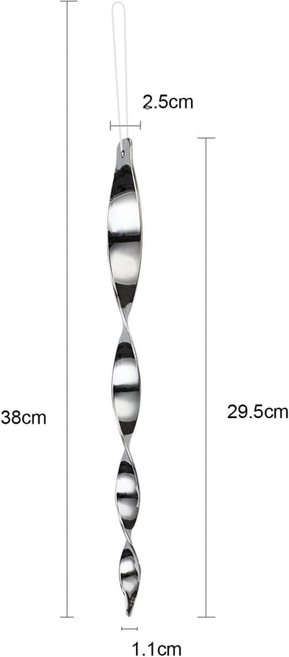 Besmon Woodpecker Bird Scare Devices，Reflective Scare Rods Control Device to Keep Birds Away from Patio Pool（Christmas Reflective Strip Hanging Home as Decoration） (12PCS)