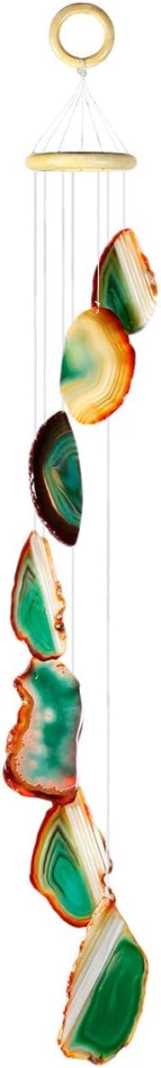 rockcloud Agate Slices Geode Wind Chime Home Garden Decoration Figurine, 28-33 inches