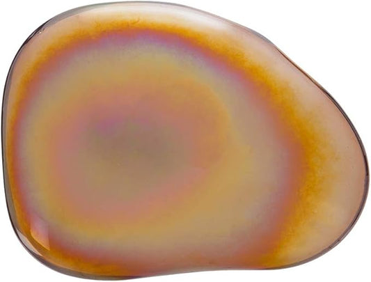 Evergreen Garden Beautiful Summer Amber Art Glass Garden Decorative Stone - 8 x 7 x 3 Inches Fade and Weather Resistant Outdoor Decoration for Homes, Yards and Gardens