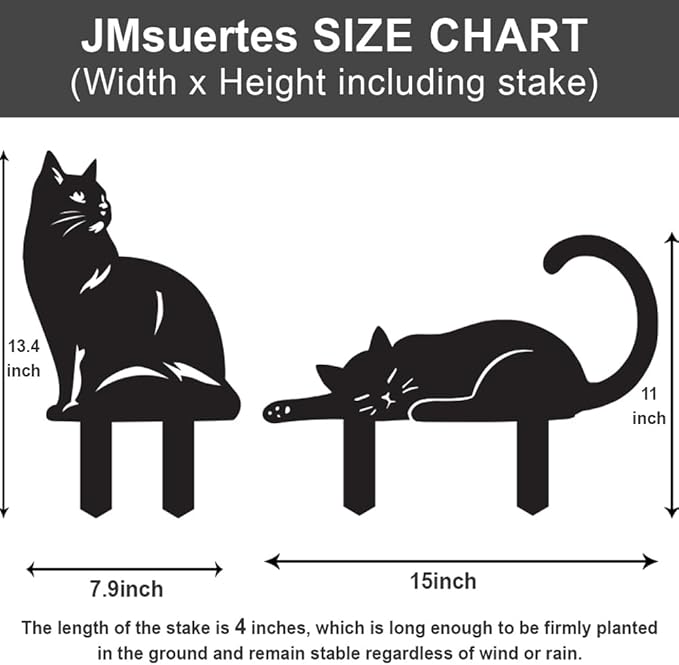 for Women Cat Metal Decorative Garden Stakes Cat Unique Gifts for Men Silhouette Statues for Yard Art, Outside, Patio, Outdoor Decor, Garden Decorations, Lawn Ornaments