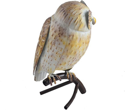 Owl Statue Metal Owl Sculpture Garden Decoration Metal Owl Ornament Yard Art for Yard Outdoor Indoor Home Decoration
