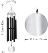 Wind Chimes Large Outdoors Clearance Deep Tone, 45" Sympathy Wind Chimes in Loving Memory of Someone, Memorial Wind Chimes Gifts for Mother's Day, Metal Wind Chimes Outdoors Garden/Yard Décor(Black)