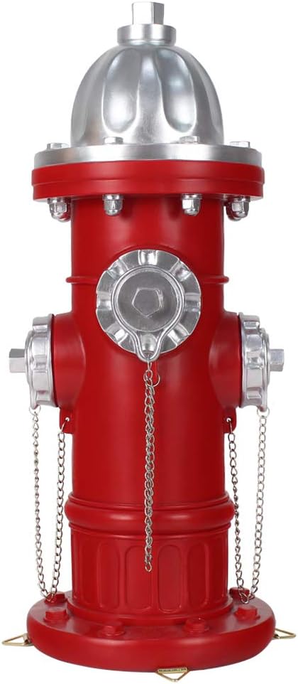 Fire Hydrant Pee Post for Dogs - Outdoor Backyard Play Equipment, Puppy Training Post, Garden Lawn Decor, Firefighter Gifts for Men (17.5 inch)