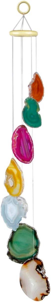rockcloud Agate Slices Geode Wind Chime Home Garden Decoration Figurine Large Size
