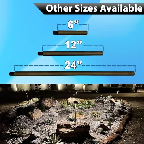 Brass Landscape Lighting Extension Riser 12" - Spotlight Extender