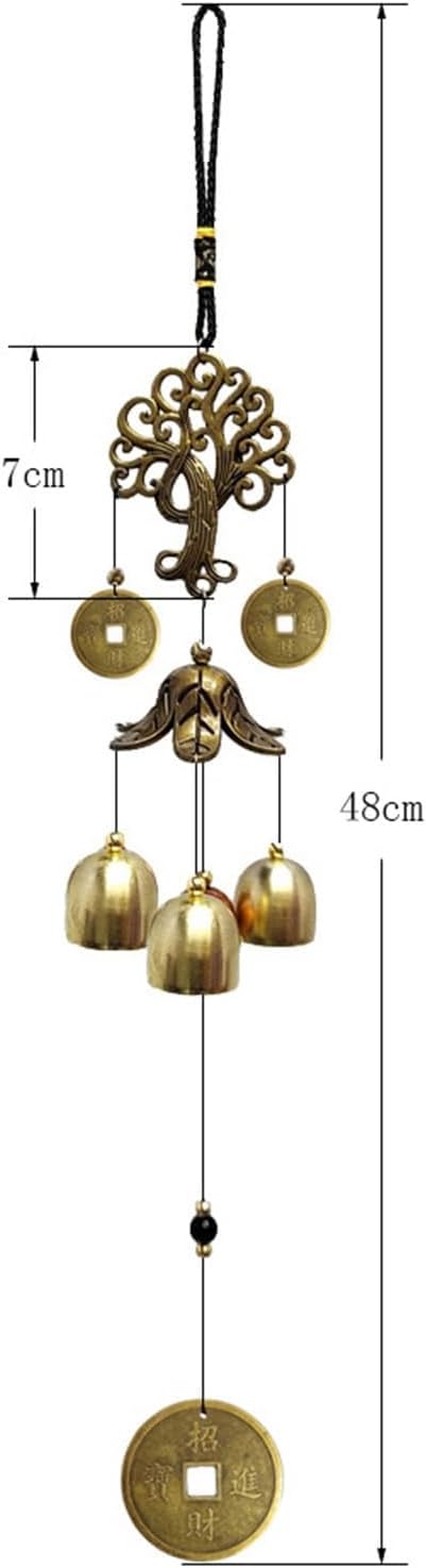 Wind Chimes Outdoor Fortune Tree WindChimes Metal Bells Wind Chime Christmas Decor Home Garden Hanging Decoration Gift One Size