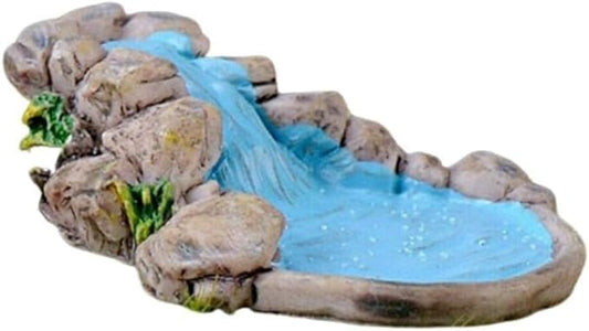 Blue DIY Miniature Mini Water Pool Fairy Garden Lawn Ornament for Mountain Dollhouse Decor Craft Outdoor Statues Antique European Village Character and Manor Style,Garden Sculptures and Statues