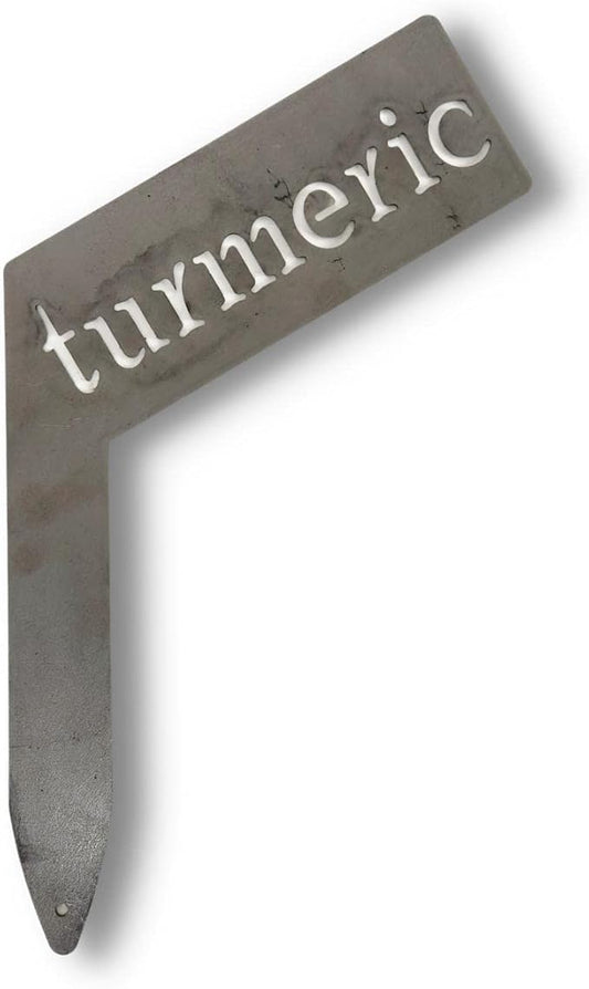 Planter Size Small Metal Garden Plant Vegetable Flower or Herb Markers 13.5 Inches Tall (turmeric, Raw, Unfinished Steel)