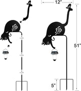 Cat Holding Solar Lantern Garden Stakes Outdoor Metal Cat Stakes Decorative Garden Stakes Suitable for Yard and Lawns(Cats Decor Garden Stake)