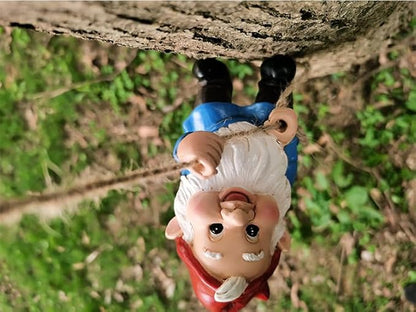 Climbing Gnomes Tree Decor - Cute Gnome Garden Statue Art Resin Dwarf Sculpture for Yard Outdoor Decoration Ornaments