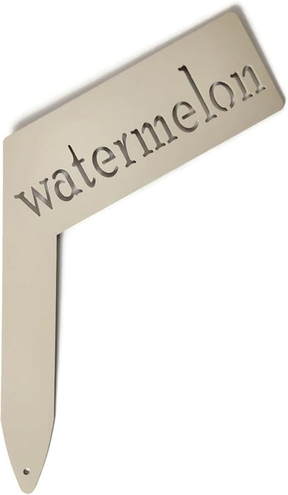 Planter Size Small Metal Garden Plant Vegetable Flower or Herb Markers 13.5 Inches Tall (watermelon, Cream)