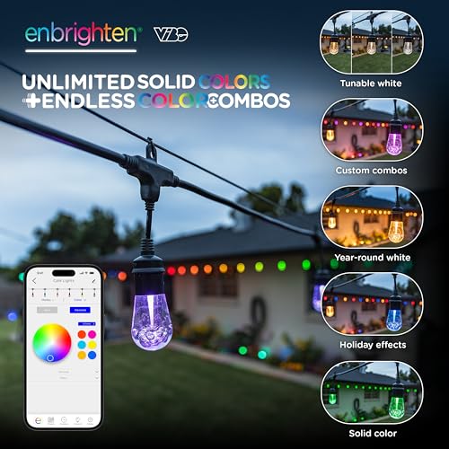 Enbrighten Vintage String Lights 24ft Smart - 12 Bulbs