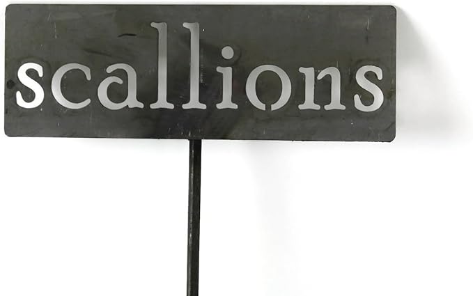 Classic Metal Garden Markers 19 Inches Tall (scallions, Raw, Unfinished Steel (will rust with time))
