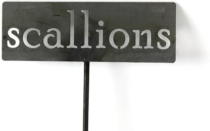 Classic Metal Garden Markers 19 Inches Tall (scallions, Raw, Unfinished Steel (will rust with time))