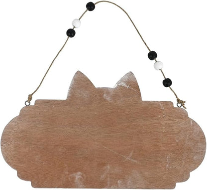 All Chic Catio Accessories Cat Sign Welcome to Our Catio Sign Front Door Sign for Cat Decor Wooden Sign for Black Cat Decor,Gifts for Cat Lovers