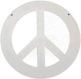 Peace and Heart Staked Signs or Wall Art Rustic or Powder Coated Finishes (Small Peace Hanger 9", White Speckled)