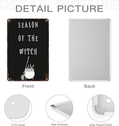 patio wall decor Witch Season Gothic Occultoween metal signs vintage Club Vintage Retro Tin Sign Cute Funny Bathroom Yard Wedding Street Garage Plaque Wall Decor 8X12inch