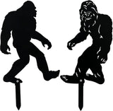Elenon Bigfoot Garden Metal Stakes Set of 2, Inspirational Silhouette for Outdoor Decor, Yard Art,Patio,Lawn Ornaments