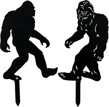 Elenon Bigfoot Garden Metal Stakes Set of 2, Inspirational Silhouette for Outdoor Decor, Yard Art,Patio,Lawn Ornaments
