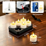 Rechargeable Tea Light Candles - 6 Pack with Remote Timer