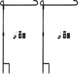Garden Flag Pole Stand Holder,Akeydeco 2 Pack Garden Flags for Outside with Flag Stopper and Clip Waterproof Powder-Coated Paint for Flag Pole Holder for Outside House,Yard Flags for Outside