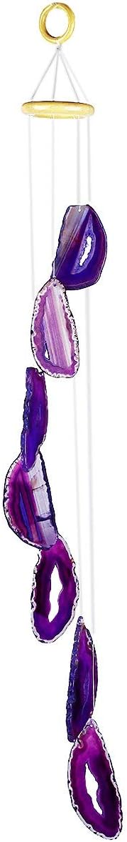 Rockcloud Agate Sliced Geode Wind Chime Home Garden Decoration Figurine