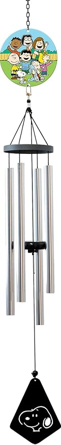 Spoontiques Peanuts Group Wind Chime - Outdoor Garden Décor - Decorative Chimes for Yard, Garden, Backyard and Patio Decoration