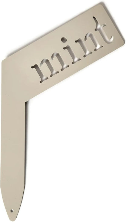Planter Size Small Metal Garden Plant Vegetable Flower or Herb Markers 13.5 Inches Tall (mint, Cream)