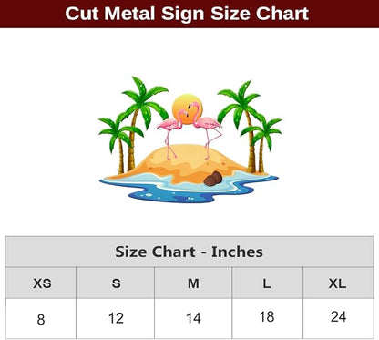 MeMate Flamingo Metal Sign, Personalized Name Outdoor Sign, Flamingo House Outdoor Decor for Porch Deck Backyard Patio Pool, 8 to 24 inches