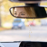 Cross Hanging Car Mirror Ornament Glass Crystal Bead Charm Suncatcher Car Mirror Pendant Accessories Good Luck Keychain for Bag Window Car Mirror Door Garden Balcony Home Decoration