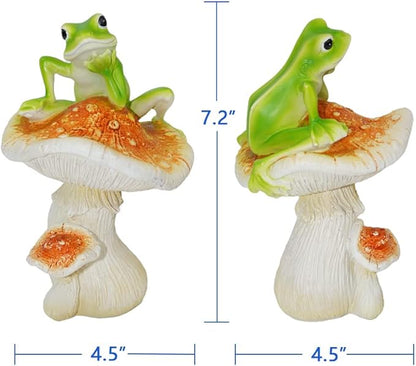 Frog Garden Decor, Outdoor Frogs Garden Statue for Yard, Garden, Indoor Outdoor Decoration and Housewarming Gift, Thinking Frog Statue