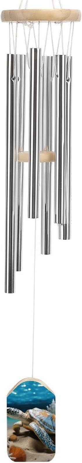 Large Aluminium Wind Chimes 20.5" Inches Sea Conch Shell Starfish Turtle Wind Chimes for Outside Memorial Wind Chimes Sympathy Wind Chime for Outdoor Garden Patio Decoration