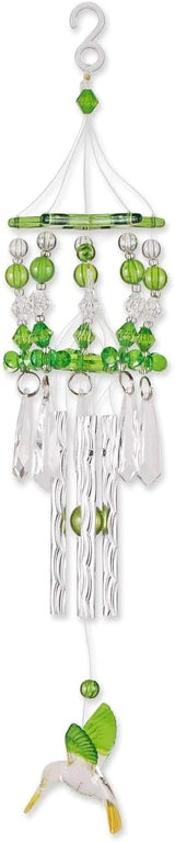 Gifts & Decor Leafy Green Hummingbirds Acrylic and Metal Wind Chime