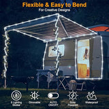 66FT 200LED Solar Rope Lights - White Waterproof, 8 Modes