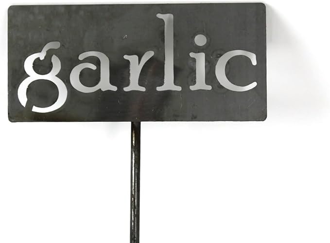 Classic Metal Garden Markers 19 Inches Tall (garlic, Raw, Unfinished Steel (will rust with time))