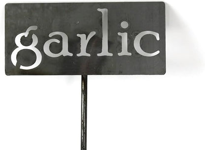 Classic Metal Garden Markers 19 Inches Tall (garlic, Raw, Unfinished Steel (will rust with time))
