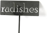 Classic Metal Garden Markers 19 Inches Tall (radishes, Raw, Unfinished Steel (will rust with time))