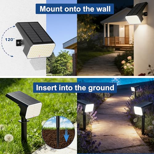 Solar Spot Lights - 12 Pack LED Waterproof Cool White