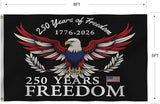 250 Years Of Freedom Blue Flags 5X8Ft, 250th Birthday Flag, Men Women Banner,Vibrant Colors, Double Stitched with 2 Brass Grommets, Bar Garden Street Decoration, GYM, Office Decor,Indoor Outdoor Use,Gifts. (Black, 5x8ft)