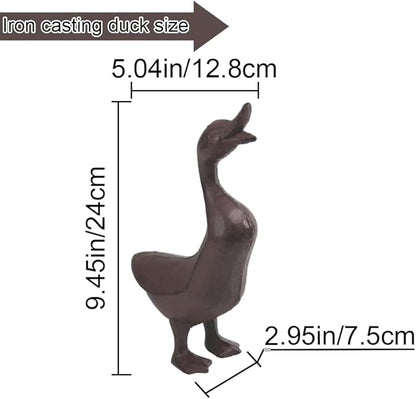 Cast Iron Duck Garden Concrete Garden Statues Duck, Garden Yard Pond Decor Rustic Antique Brown-Duck Door Stop