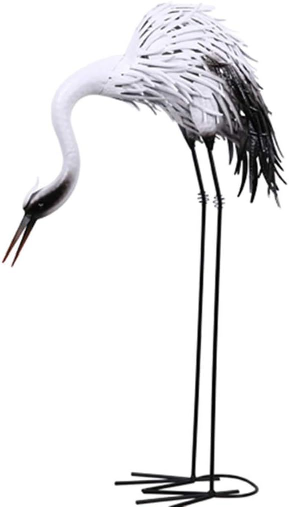 Outdoor Garden Large Statue Animal Sculpture Gift Outdoor Statues Simulation Animal Garden Statue, Garden Iron Floor Ornaments, Creative Outdoor Crane Sculpture, Exquisite Figurines(80cm)