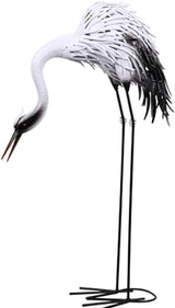 Outdoor Garden Large Statue Animal Sculpture Gift Outdoor Statues Simulation Animal Garden Statue, Garden Iron Floor Ornaments, Creative Outdoor Crane Sculpture, Exquisite Figurines(80cm)