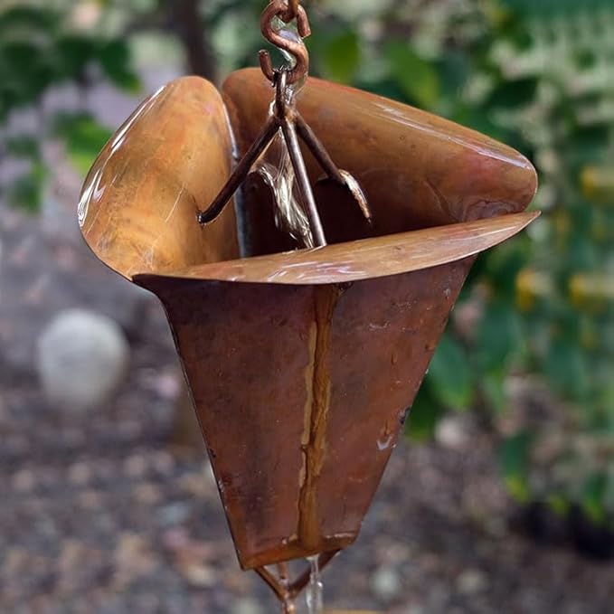 Nutshell Stores Desert Flower Cup Rain Chain Rain Chain - Copper - 8 Feet