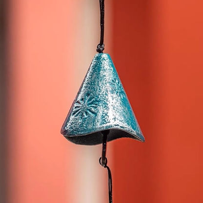 Japanese Fireworks Wind Chimes for Outside, Iwachu Cast Iron Bless Temple Wind Bell Memorial and Sympathy Small Wind Chimes Indoor Good for Luck Garden Bell, Patio, Balcony