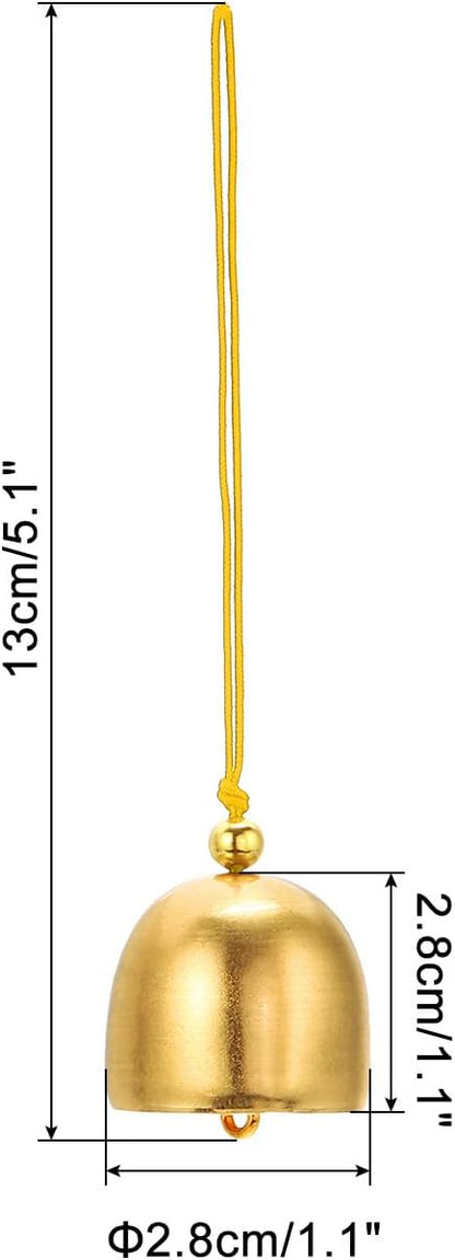 PATIKIL 3 Pcs Wind Chime, Hanging Bells Temple Bells Retro Outdoor Hanging Metal Chinese Wind Chime Round for Outside Garden Camping, Gold Yellow