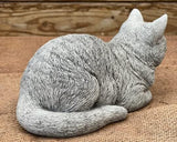 Cute Laying Kitty Resting Cat Statue Sleeping Cat Figurine Pet Memorial Stone Cat Concrete Garden