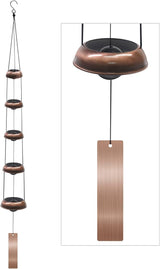 SumDirect Wind Chimes for Outside, Temple Windchimes with 5 Red Copper Bells, Feng Shui Decor for Patio Lawn Garden Home & Outdoor Art (Temples)