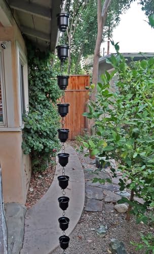 Nutshell Stores Naoki Cups Rain Chain - Black - 15 Feet