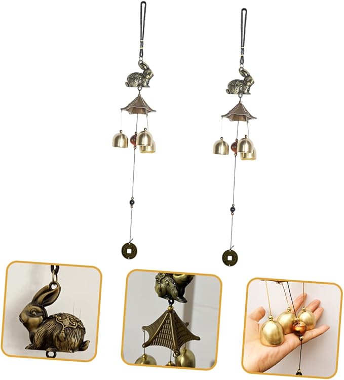 balacoo 2pcs Unique Outdoor Wind Chimes Bell Metal Alloy Garden Decor Wind Chime Home