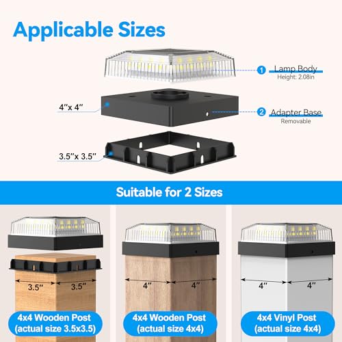 Solar Post Cap Lights 4x4 - 12 Pack